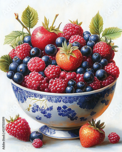Wallpaper Mural Vibrant Bowl Filled with Juicy, Colorful Berries: A Delicious and Photogenic Fresh Fruit Composition Torontodigital.ca