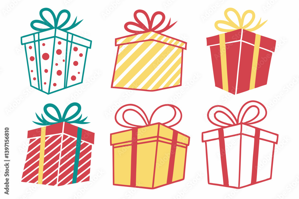 set of Gift Box silhouette vector illustration set of Gift Box silhouette vector illustration