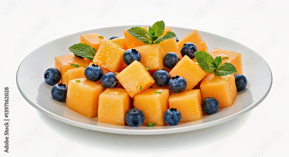 Refreshing Blueberry Cantaloupe Salad with Honey Lime Drizzle - Simple Juicy Melon Berry Mix Refreshing Blueberry Cantaloupe Salad with Honey Lime Drizzle - Simple Juicy Melon Berry Mix