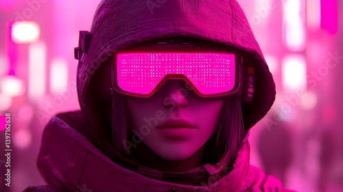Striking Monochromatic Portrait of Futuristic Individual in NYC