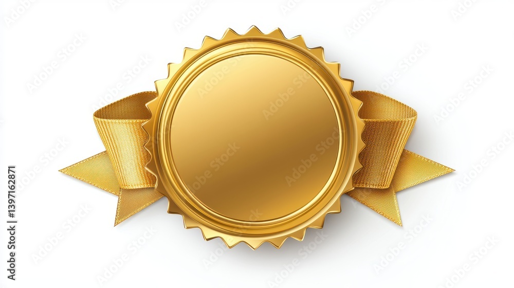 Gold medal with ribbon symbolizing achievement and excellence. Gold medal with ribbon symbolizing achievement and excellence.