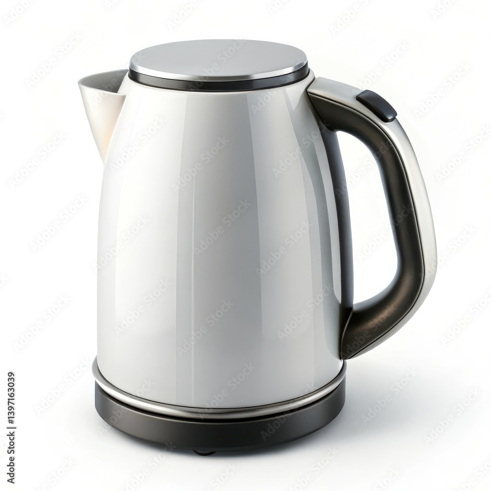 Sleek white electric kettle modern design perfect for tea Sleek white electric kettle modern design perfect for tea