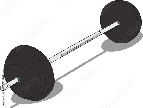 The Illustration of gym equipment called barbel