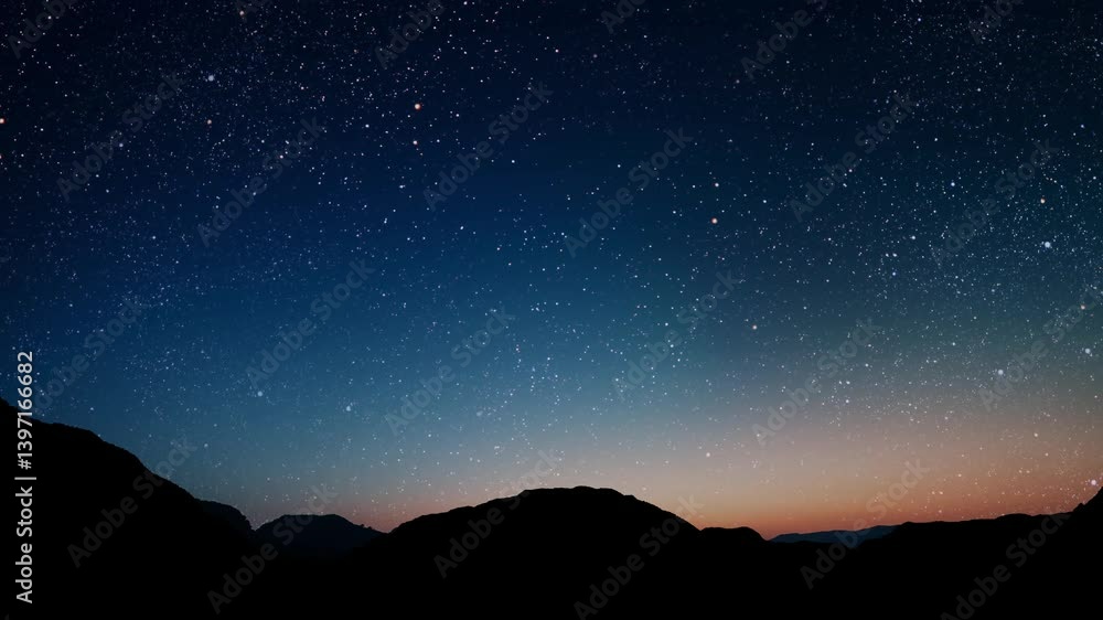 A Night sky panorama with stars and moon A Night sky panorama with stars and moon