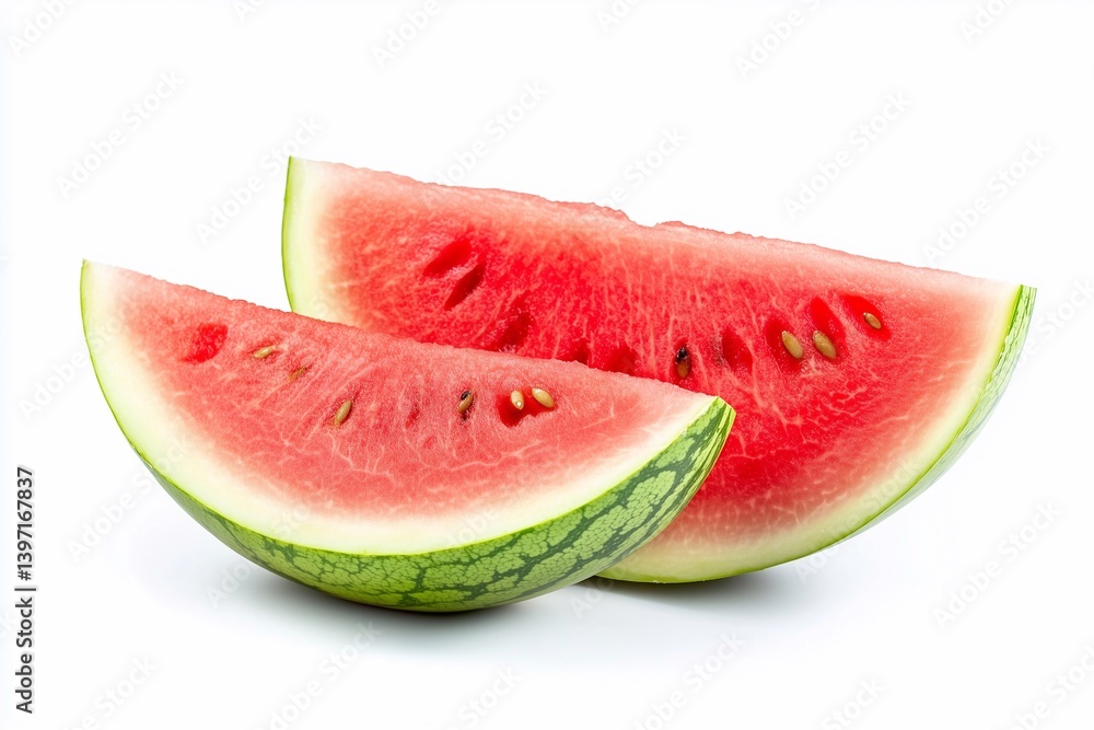 watermelon slices isolated on white background, generated AI watermelon slices isolated on white background, generated AI