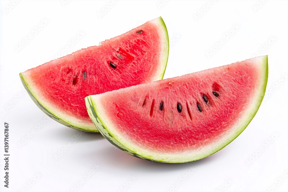 watermelon slices isolated on white background, generated AI watermelon slices isolated on white background, generated AI