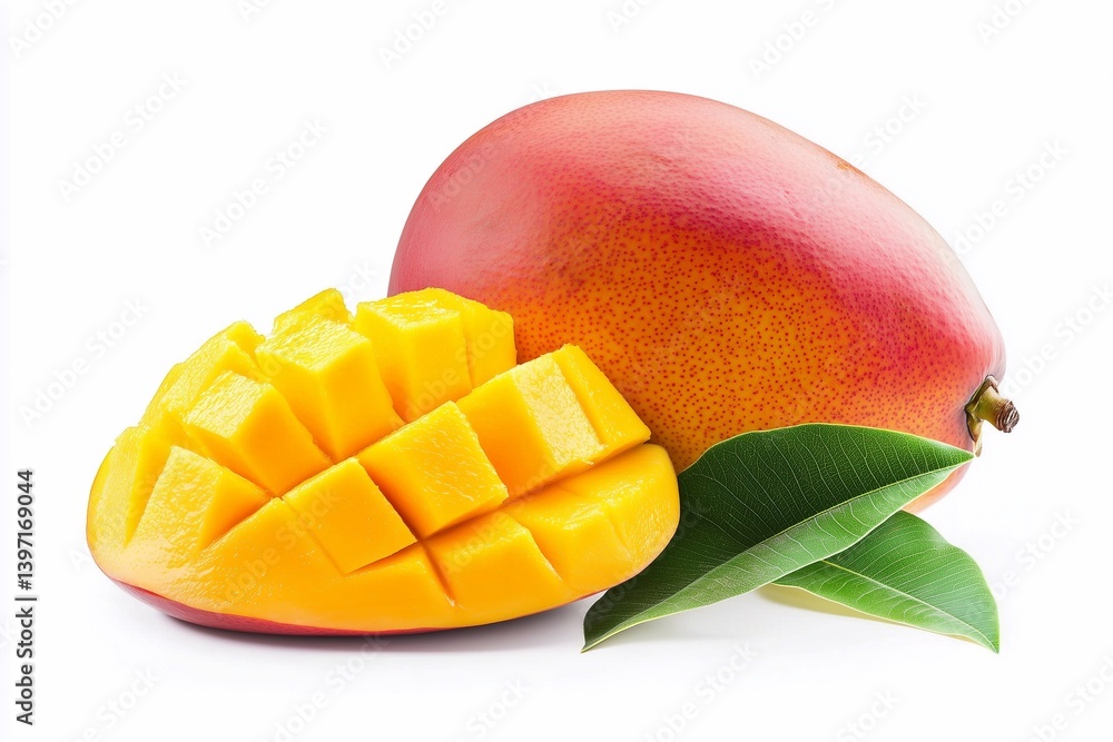 mango isolated on white background, generated AI mango isolated on white background, generated AI