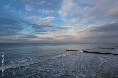Sunset clouds over the Baltic Sea