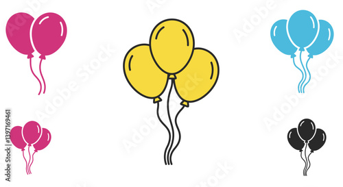 set of birthday and new born baby party elements