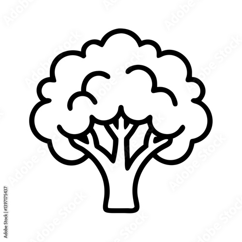Outline tree drawing vector illustration for nature and landscape design needs