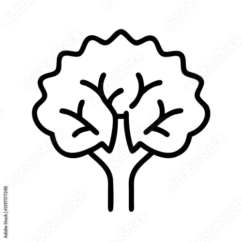 Illustration of a simple tree outline drawing for nature and forest designs needs