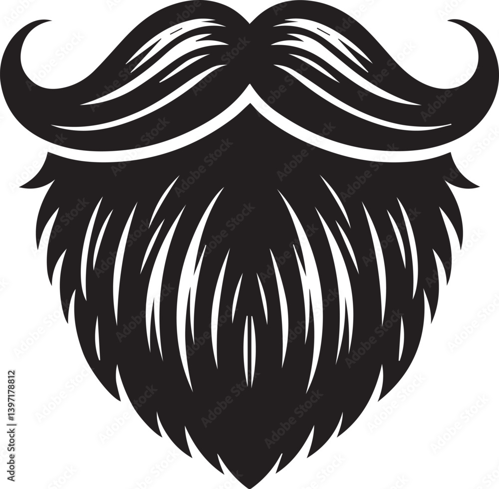 Obraz premium black vector illustration of a mustache, mustache silhouette vector black and white, mustache clipart