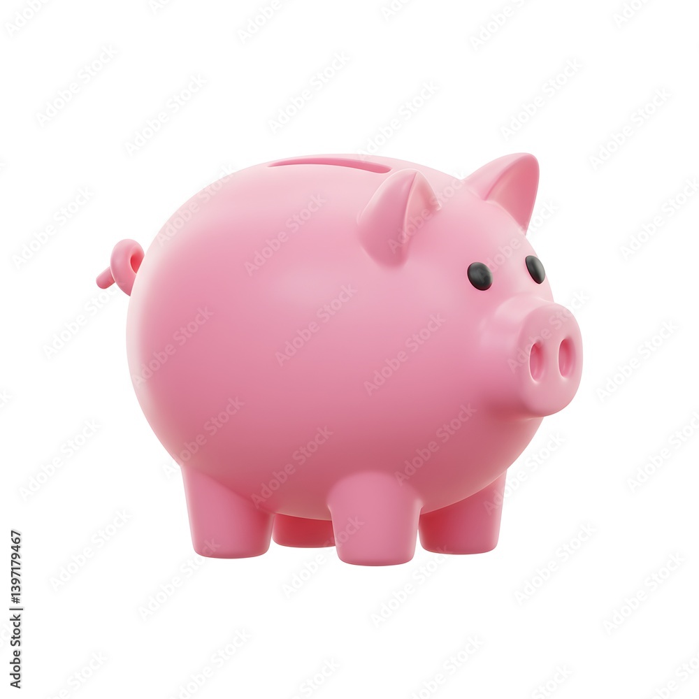 Fototapeta premium Adorable Pink Piggy Bank Savings Goal Concept, 3D Render Illustration of a Cute Cartoon Piggy Bank Perfect for Financial Planning and Investment Themes