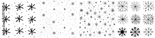 Background of winter featuring hand-drawn snowflake sketches