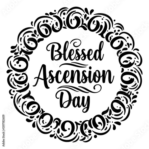 Blessed Ascension Day Decorative Graphic