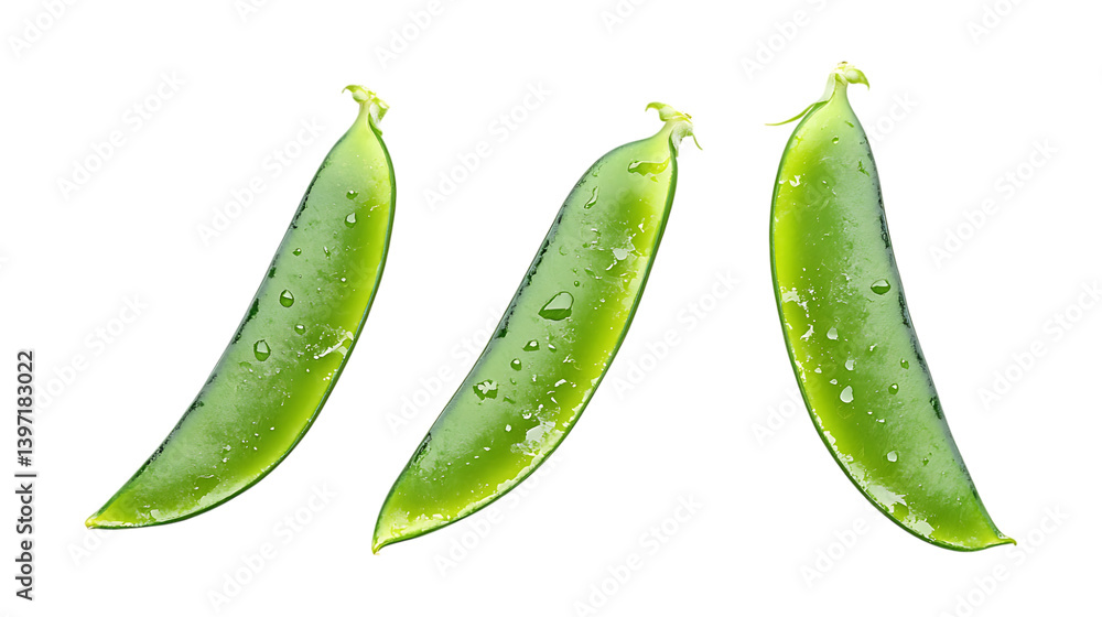 Pack of Snow Peas Set Against Transparent Background for Food or Kitchen Projects Pack of Snow Peas Set Against Transparent Background for Food or Kitchen Projects
