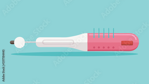 Microneedling Pen A closeup view of a handheld microneedling device with fine needles ready to treat scarred skin depicted against a clean simple background.