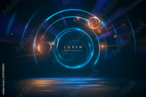 Light circle effect with water surface