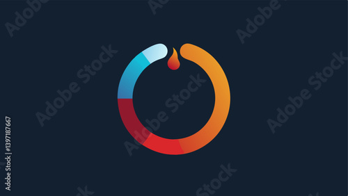 Temperature Monitoring Ring A sleek ring with a temperature symbol etched into it surrounded by a gradient color scheme that changes based on different body temperatures.