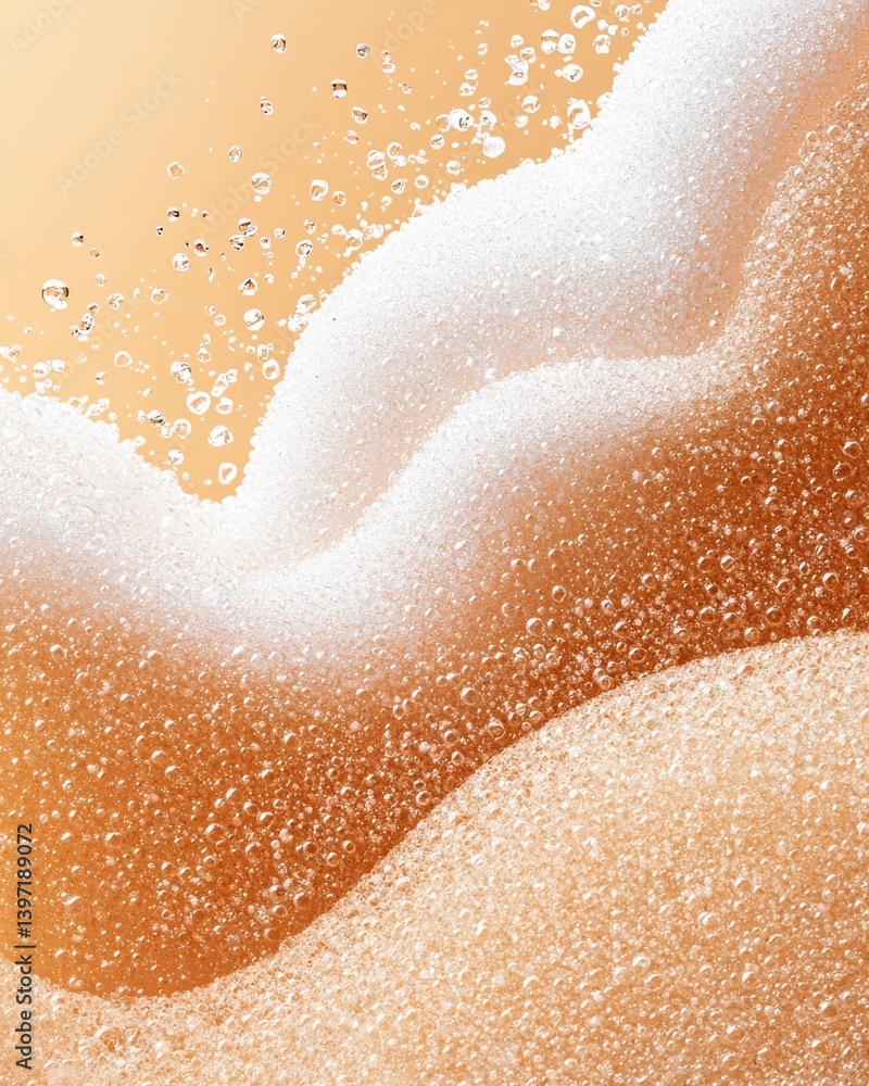 Fototapeta premium Refreshing Bathing Bubbles and Moisturizing Foam Abstract, Textured Background. Beauty, Spa and Wellness Concept