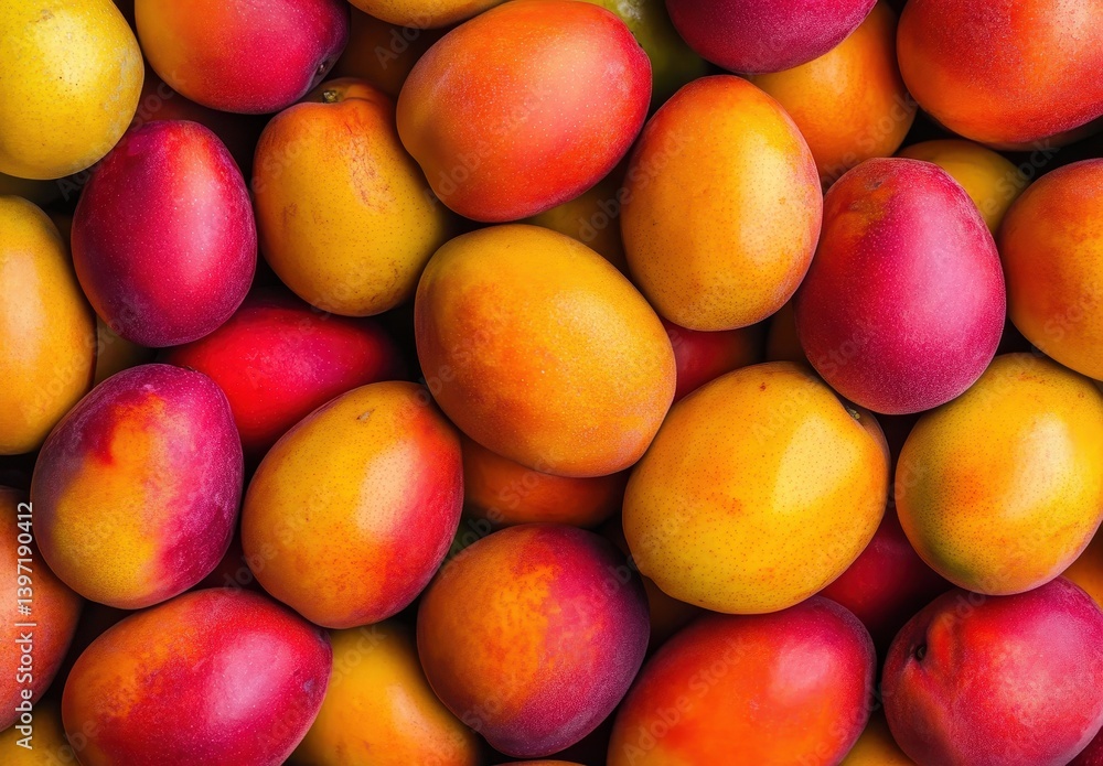 Vibrant and Fresh Mangoes Piled Together Showing Bright Colors and Natural Textures Perfect for Food and Agriculture Photography Needs Vibrant and Fresh Mangoes Piled Together Showing Bright Colors and Natural Textures Perfect for Food and Agriculture Photography Needs