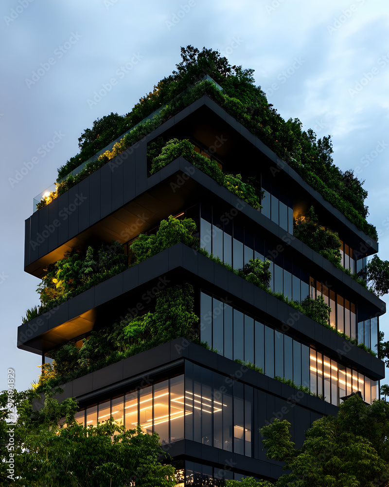 Futuristic architecture merges with nature to create balance in a vibrant urban landscape Futuristic architecture merges with nature to create balance in a vibrant urban landscape