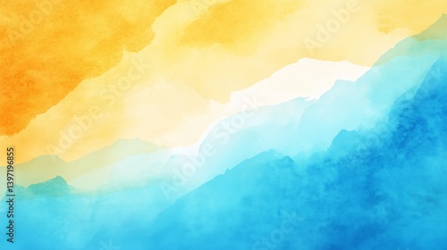 watercolor background with clouds