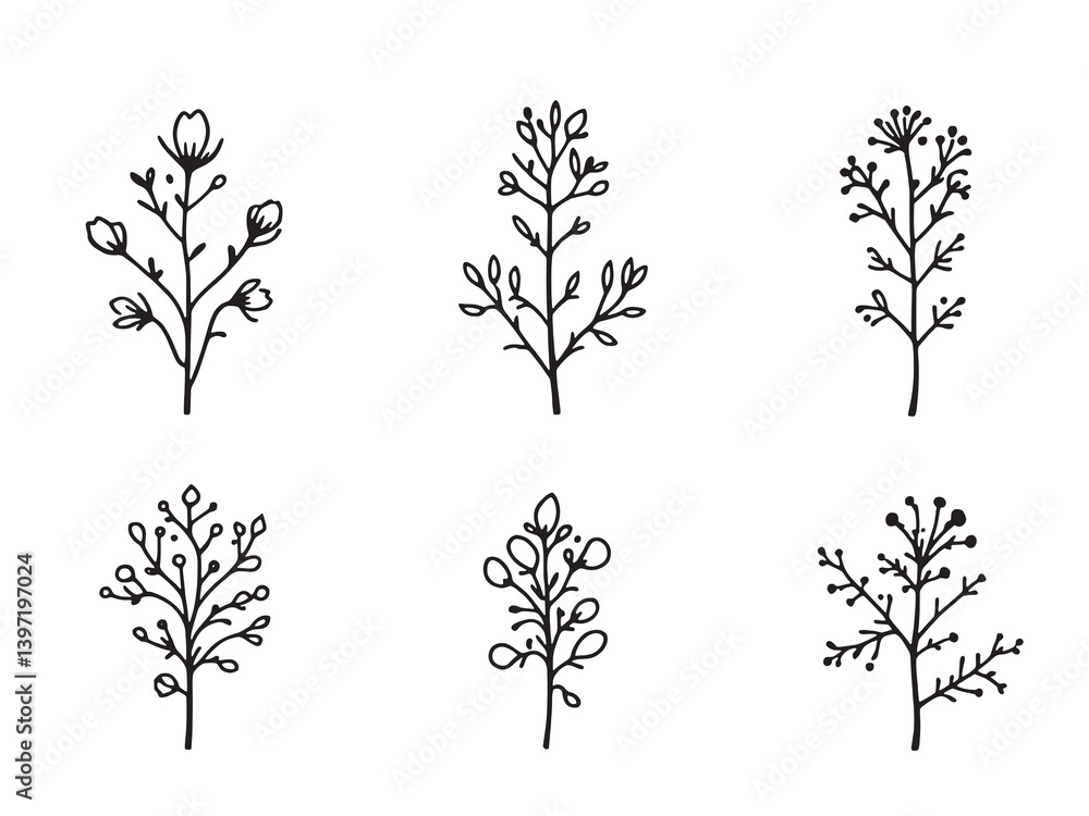 fairy duster black line art simple vision on white background fairy duster black line art simple vision on white background