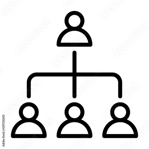 hierarchy outline icon. structure black line illustration.