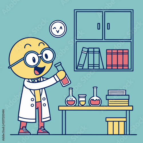 Scientist emoji mixing potions in stylish glasses