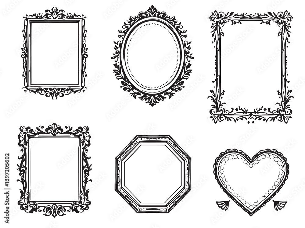 Frame Clear Vision Black Line Art on White Background Frame Clear Vision Black Line Art on White Background