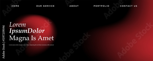 Website Homepage Design with Red Gradient Background