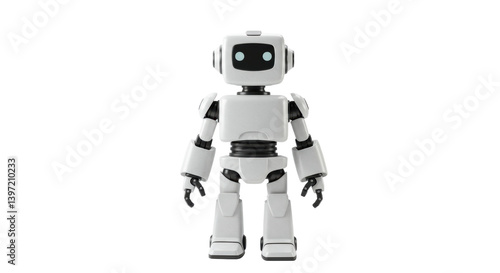 Tablou pe pânză Isolated White Toy Robot