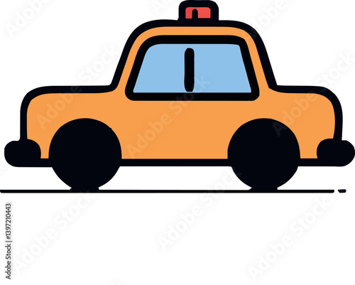 Orange Taxi Car Urban Transport Vehicle