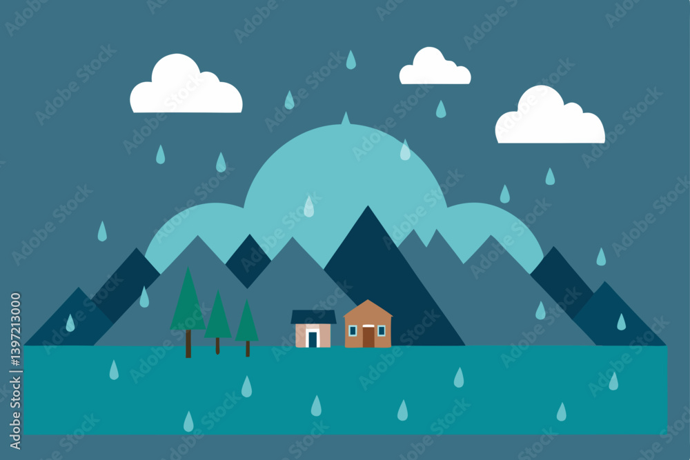 winter landscape with house