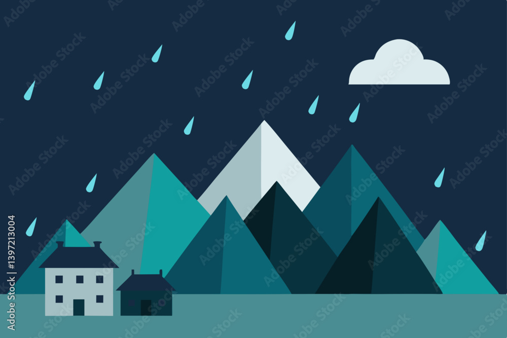 vector illustration of a village