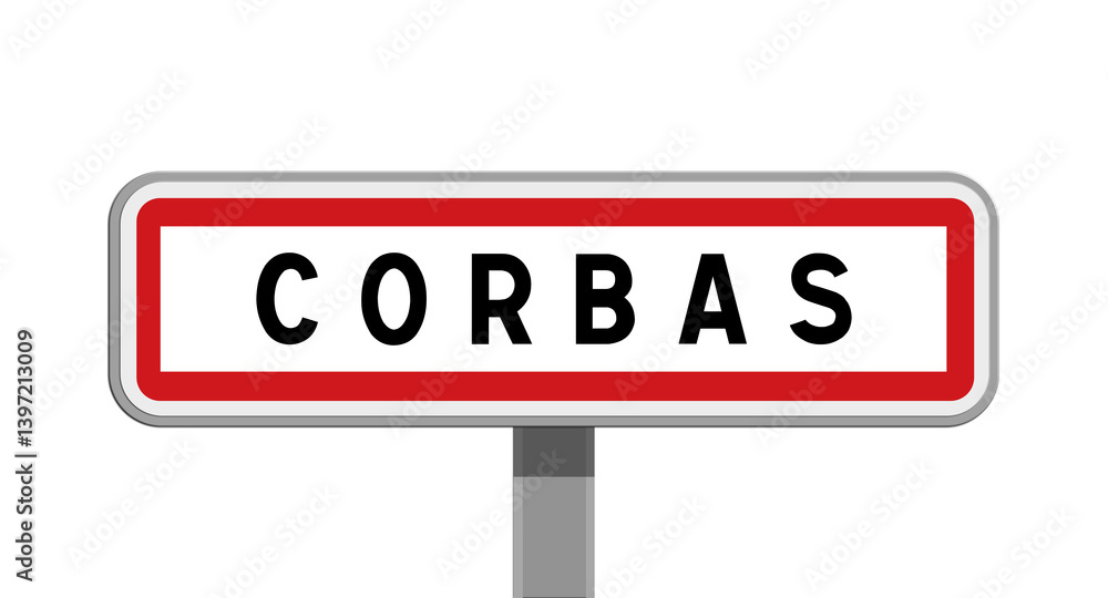 Panneau sur poteau de Corbas, Rhône, Auvergne-Rhône-Alpes Panneau sur poteau de Corbas, Rhône, Auvergne-Rhône-Alpes
