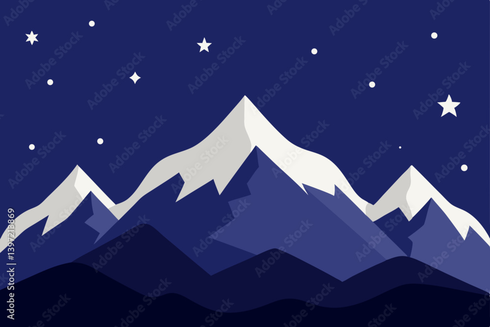winter landscape with mountains
