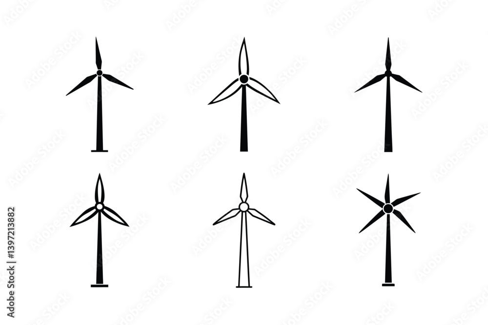 wind turbines vector illustration wind turbines vector illustration