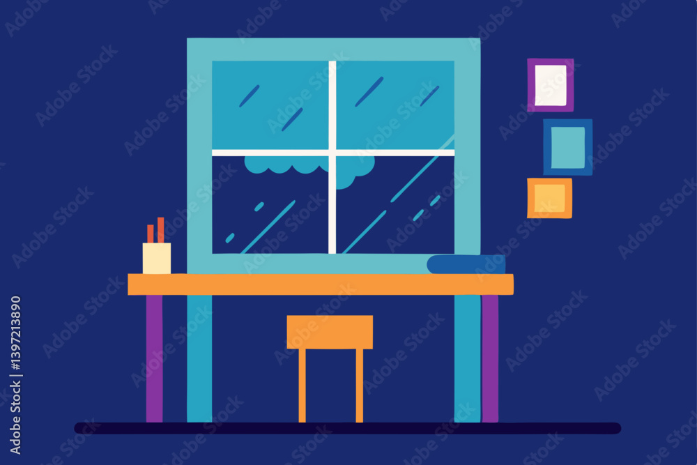 vector illustration of an old tv with blue sky