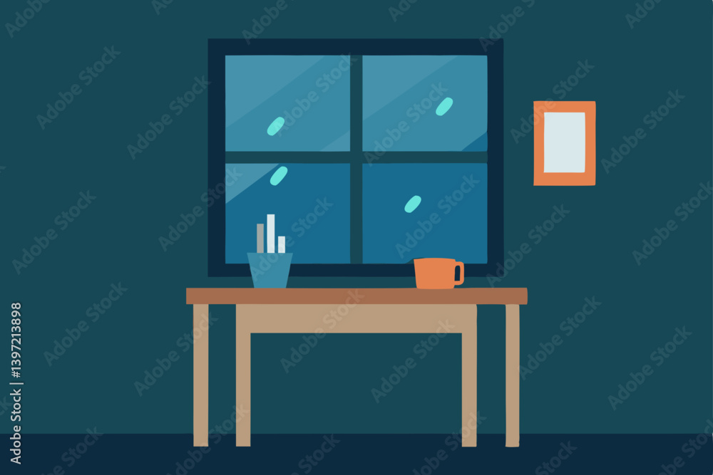 vector illustration of a dining room
