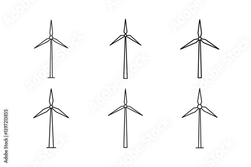 wind turbine on white background
