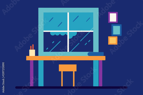 vector illustration of an old tv with blue sky