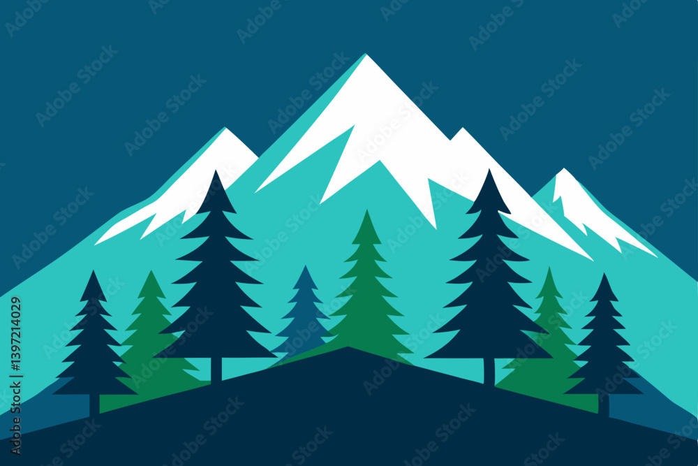 vector illustration of a winter landscape