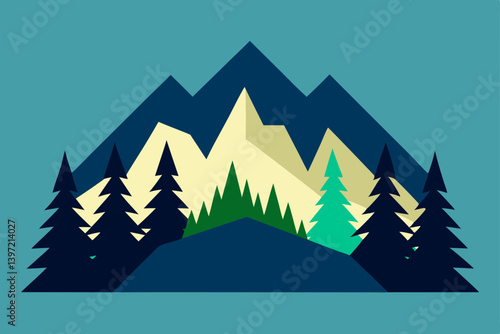 Obraz na płótnie vector illustration of a mountain w salonie