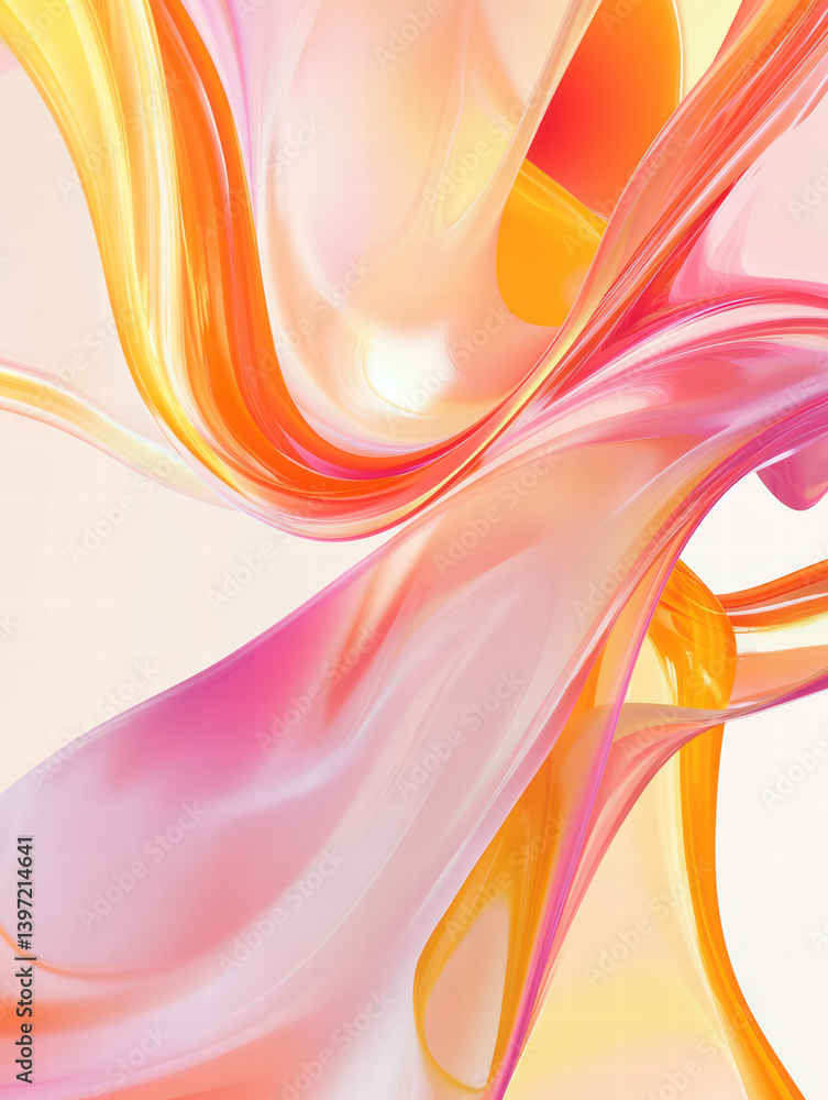 Fototapeta premium Vibrant Flow of Colors: An abstract display of flowing, radiant colors, a captivating display of energy and artistic expression. A dynamic display of blended tones and hues