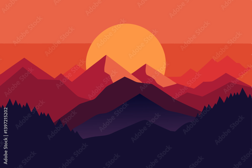 sunrise in mountains