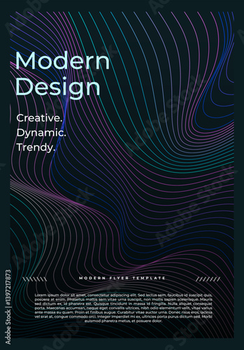 Cover design. Abstract lines composition for business card, poster, flyer etc. 