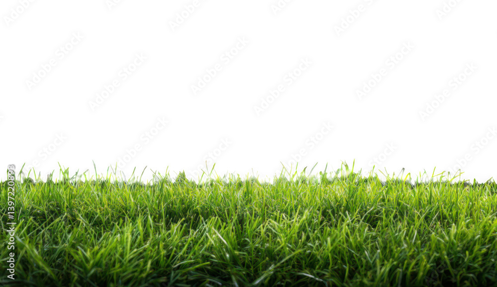 Fototapeta premium Field of green grass isolated on transparent background