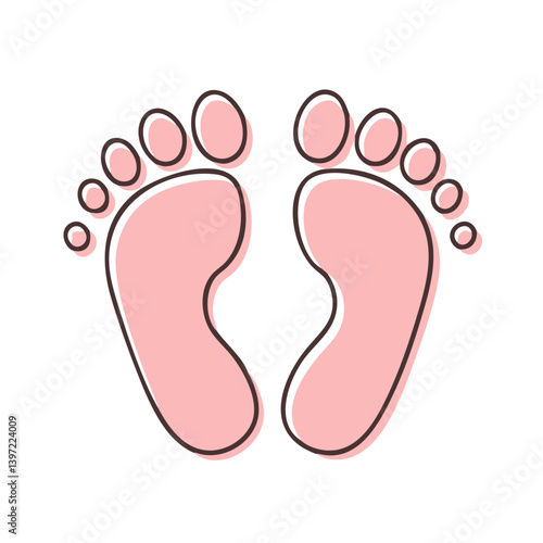 baby feet icon, baby feet vector illustration-simple illustration of baby feet, perfect for baby feet logos and icons